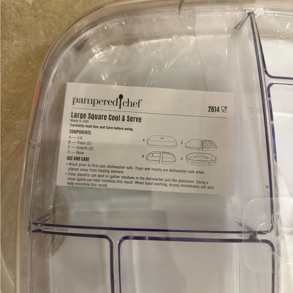 Pampered Chef Large Square Cool and Serve NWT